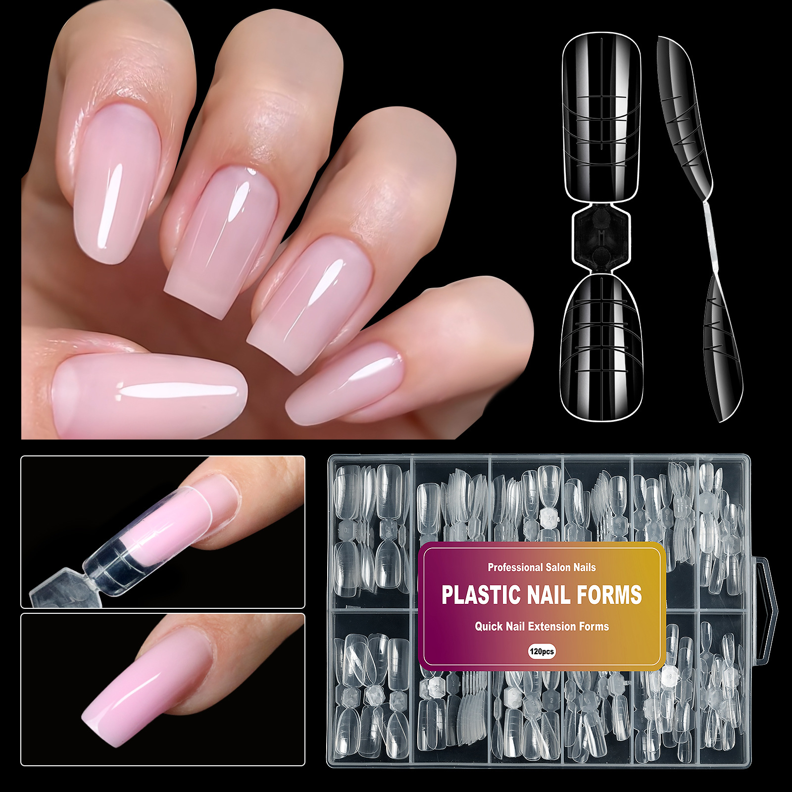 Professional Salon Plastic Nail Extension Forms